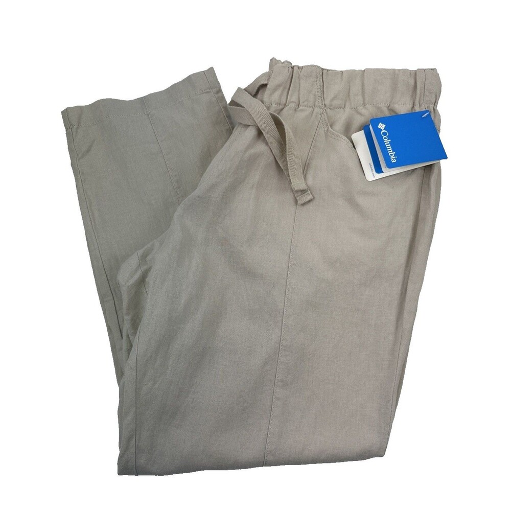 Columbia Bonifay Brook Capri Pants Linen Blend Drawstring Straight New Tag Large